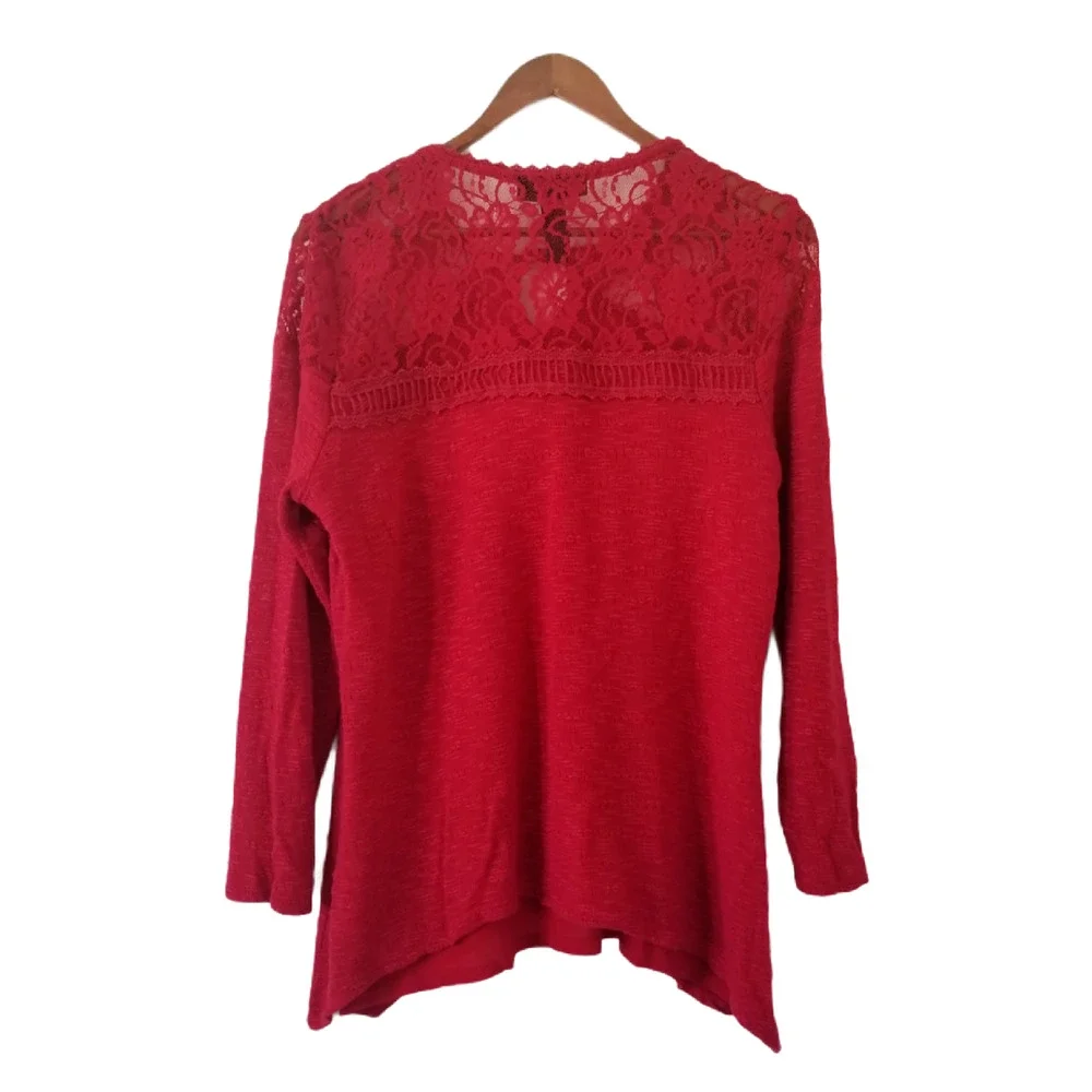 Style & Co. blouse - top with lace and 3/4 sleeve - Size L
